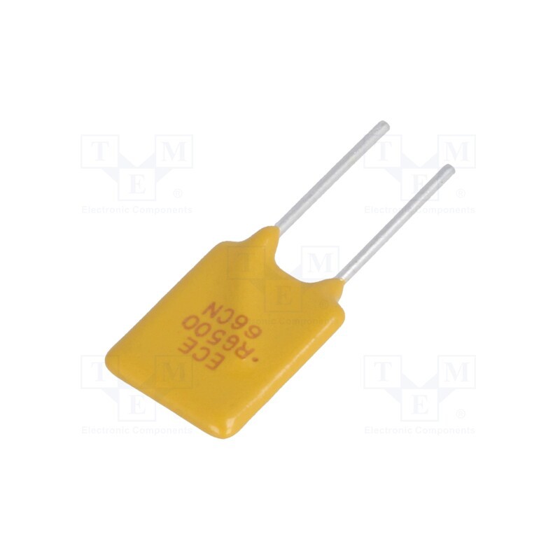 20 pcs : RG500-16 - Fuse: PTC polymer, 5A, 5.1mm, Ø0.81x7.6mm