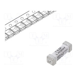 10 pcs : 3403.0174.24 - Fuse: fuse, time-lag, 6.3A, 250VAC, 125VDC, SMD, ceramic, 3x10.1mm