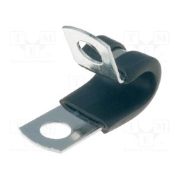 10 pcs : SPN-5 - Fixing clamp, ØBundle : 7.9mm, W: 12.7mm, steel, Ømount.hole: 6.7mm