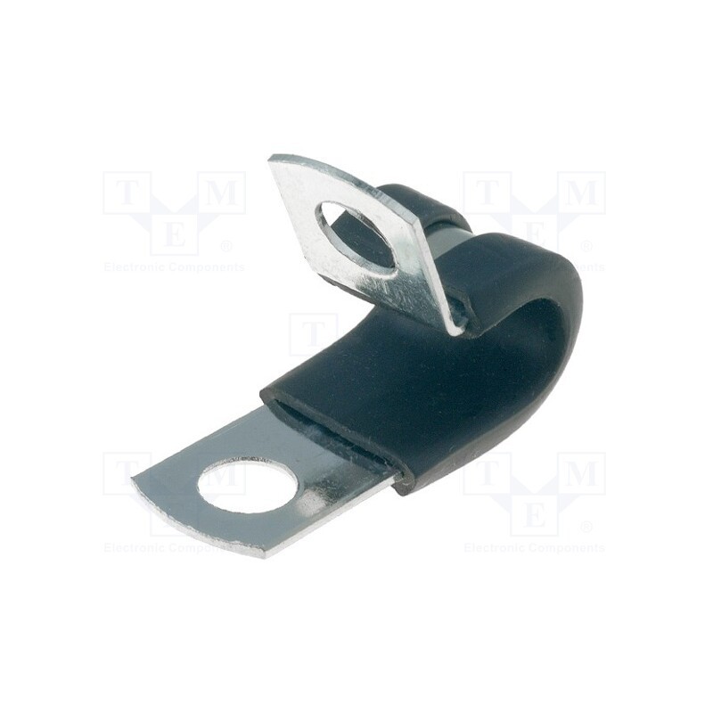 10 pcs : SPN-5 - Fixing clamp, ØBundle : 7.9mm, W: 12.7mm, steel, Ømount.hole: 6.7mm