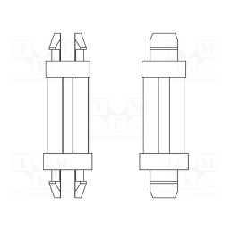 50 pcs : 8G801V40230 - PCB distance, polyamide 66, L: 12.7mm, latch/latch, black, UL94V-2