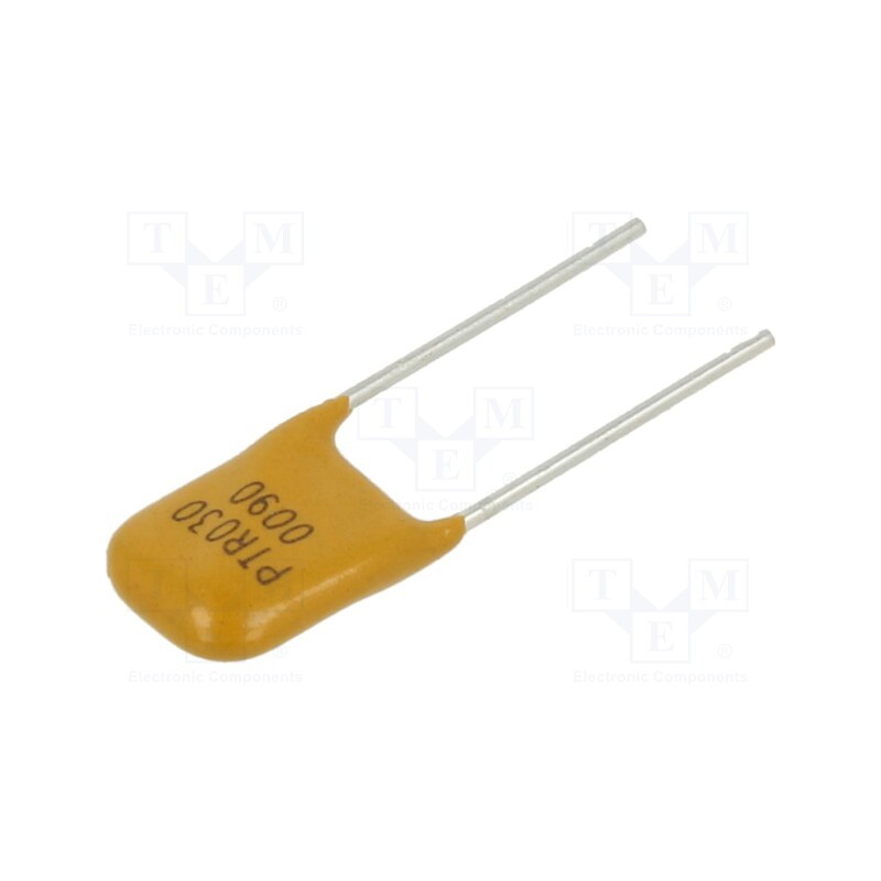 20 pcs : PTR030V0090-BK - Fuse: PTC polymer, 900mA, Imax: 40A, THT, PTR030V, bag