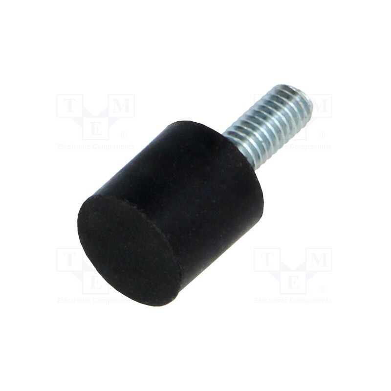 10 pcs : DVA.4-10-10-M4-10-40 - Vibroisolation foot, Ø: 10mm, H: 10mm, Shore hardness: 40±5, 41N