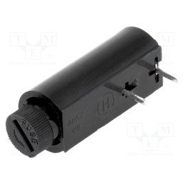 10 pcs : ZH23-H - Fuse holder, cylindrical fuses, horizontal, 5x20mm, 6A, 250V, 20mΩ