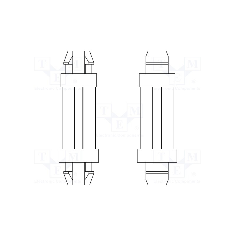 50 pcs : 8G801V40250 - PCB distance, polyamide 66, L: 11.1mm, latch/latch, black, UL94V-2