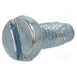 500 pcs : 1380621 - Screw, for metal, 2.5x6, Head: cheese head, slotted, 0,6mm, zinc