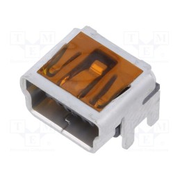10 pcs : 513870578 - Socket, USB B mini, on PCBs, THT, PIN: 5, angled 90°