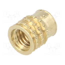50 pcs : 300113358 - Threaded insert, brass, M3, BN 37885, L: 5.2mm, MULTISERT®