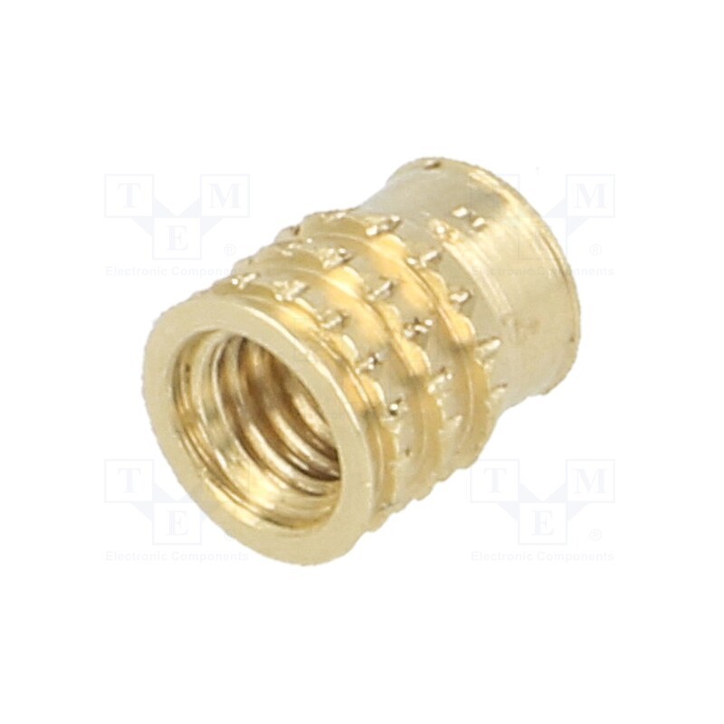 50 pcs : 300113358 - Threaded insert, brass, M3, BN 37885, L: 5.2mm, MULTISERT®