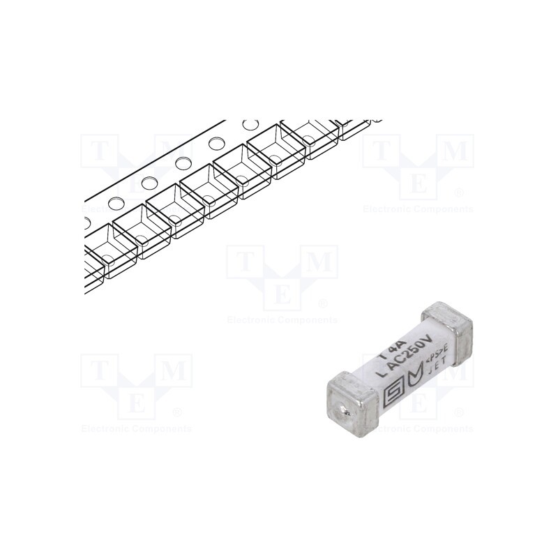 10 pcs : 3403.0172.24 - Fuse: fuse, time-lag, 4A, 250VAC, 125VDC, SMD, ceramic, 3x10.1mm