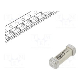 10 pcs : 3403.0166.24 - Fuse: fuse, time-lag, 1A, 250VAC, 125VDC, SMD, ceramic, 3x10.1mm