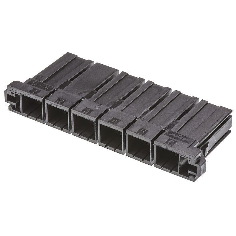 1 pcs - TE Connectivity, Dynamic 5000 Female Connector Housing, 10.16mm Pitch, 6 Way, 1 Row