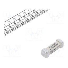 10 pcs : 3403.0167.24 - Fuse: fuse, time-lag, 1.25A, 250VAC, 125VDC, SMD, ceramic, 3x10.1mm