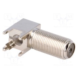 10 pcs : 5-1634540-1 - Socket, F, female, angled 90°, 75Ω, THT, on PCBs