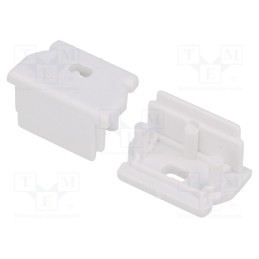 10 set : A1100001 -AS - Cap for LED profiles, white, 2pcs, ABS, with hole, UNI12