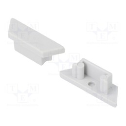 10 set : B2970022 -AS - Cap for LED profiles, grey, 2pcs, ABS, ARC12