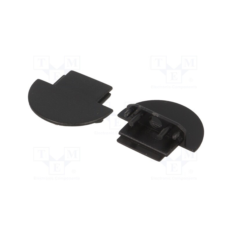 10 set : 76510002 -AS - Cap for LED profiles, black, 2pcs, ABS, GROOVE10