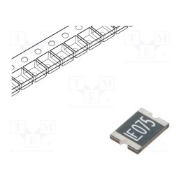 10 pcs : 1812L075PR - Fuse: PTC polymer, quick blow, 0.75A, 13.2V, 13.2VDC, SMD, 1812L