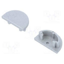 10 set : B2990040 -AS - Cap for LED profiles, silver, 2pcs, ABS, ARC12