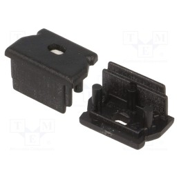 10 set : A1100002 -AS - Cap for LED profiles, black, 2pcs, ABS, with hole, UNI12