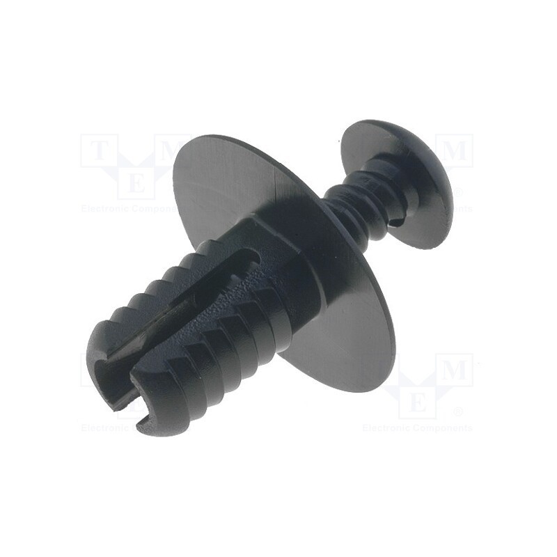 50 pcs : USR-1133 - Rivet, polyamide, L.rivet: 14mm, Panel cutout diam: 8mm, black