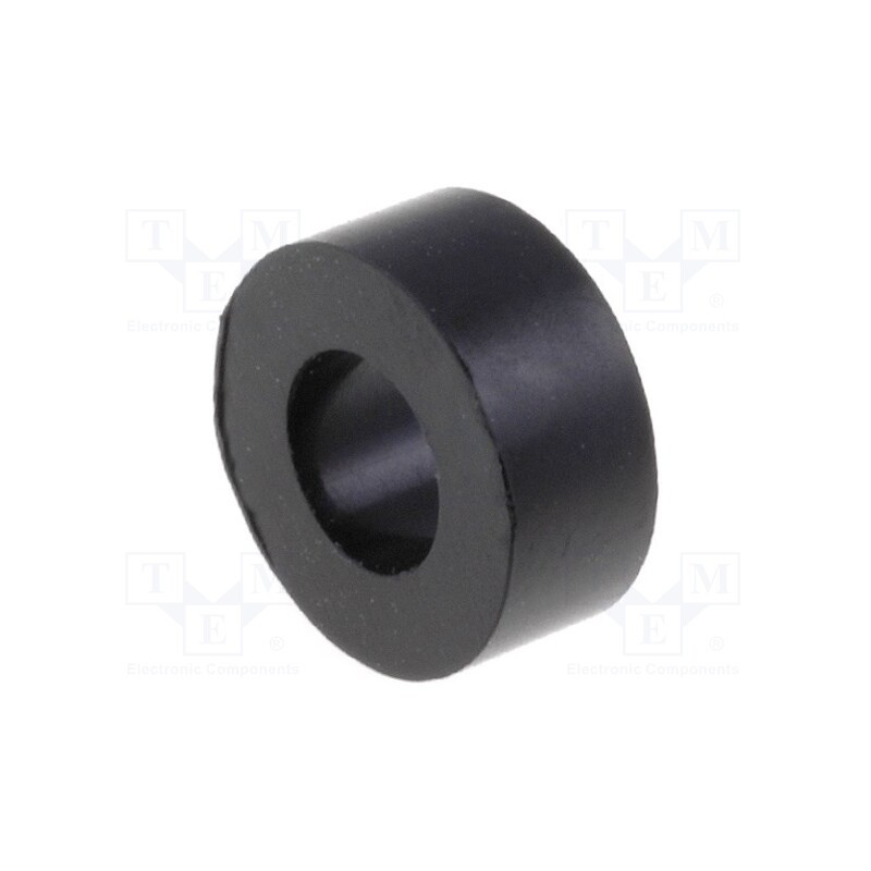 100 pcs : KDR03 - Spacer sleeve, cylindrical, polystyrene, L: 3mm, Øout: 7mm, black