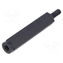 20 pcs : HTSN-M3-30-6-2D - Screwed spacer sleeve, hexagonal, polyamide, M3, M3, 30mm