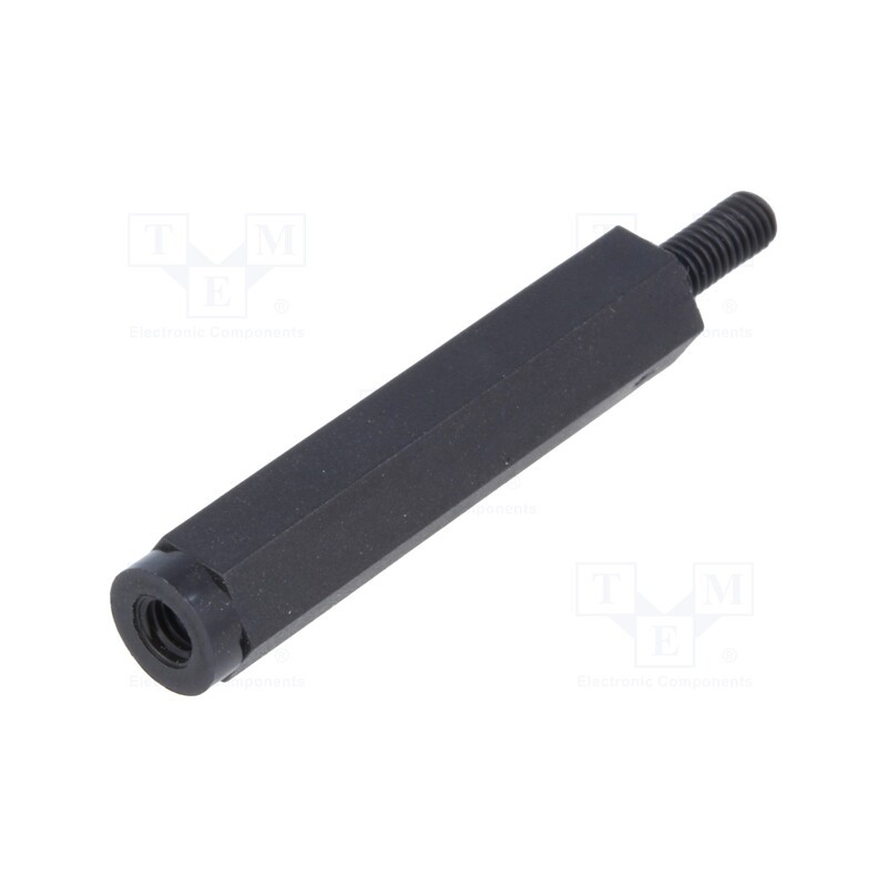 20 pcs : HTSN-M3-30-6-2D - Screwed spacer sleeve, hexagonal, polyamide, M3, M3, 30mm