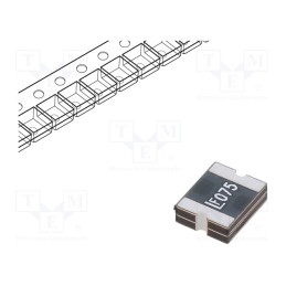 10 pcs : 2016L075/60MR - Fuse: PTC polymer, 750mA, 2016L