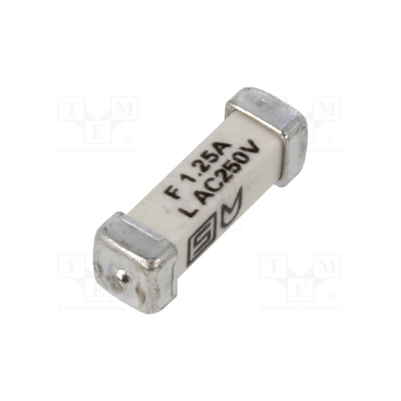 10 pcs : 3405.0167.11 - Fuse: fuse, quick blow, 1.25A, 250VAC, 125VDC, SMD, ceramic, copper