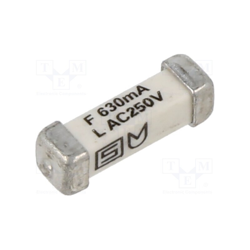10 pcs : 3405.0164.11 - Fuse: fuse, quick blow, 630mA, 250VAC, 125VDC, SMD, ceramic, copper