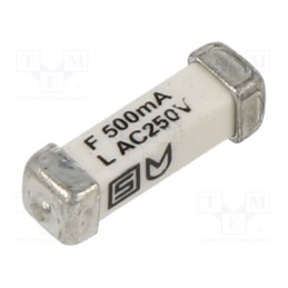 10 pcs : 3405.0163.11 - Fuse: fuse, quick blow, 500mA, 250VAC, 125VDC, SMD, ceramic, copper
