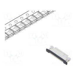 10 pcs : 52745-2033 - Connector: FFC/FPC, horizontal, PIN: 20, top contacts,ZIF, SMT