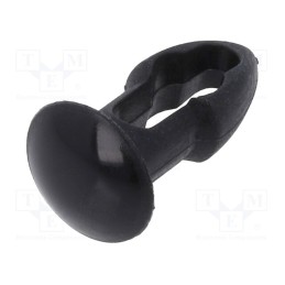 50 pcs : 3324 - Rivet, polyamide, Rivet diam: 4.8mm, L.rivet: 6.4mm, black, UL94V-2