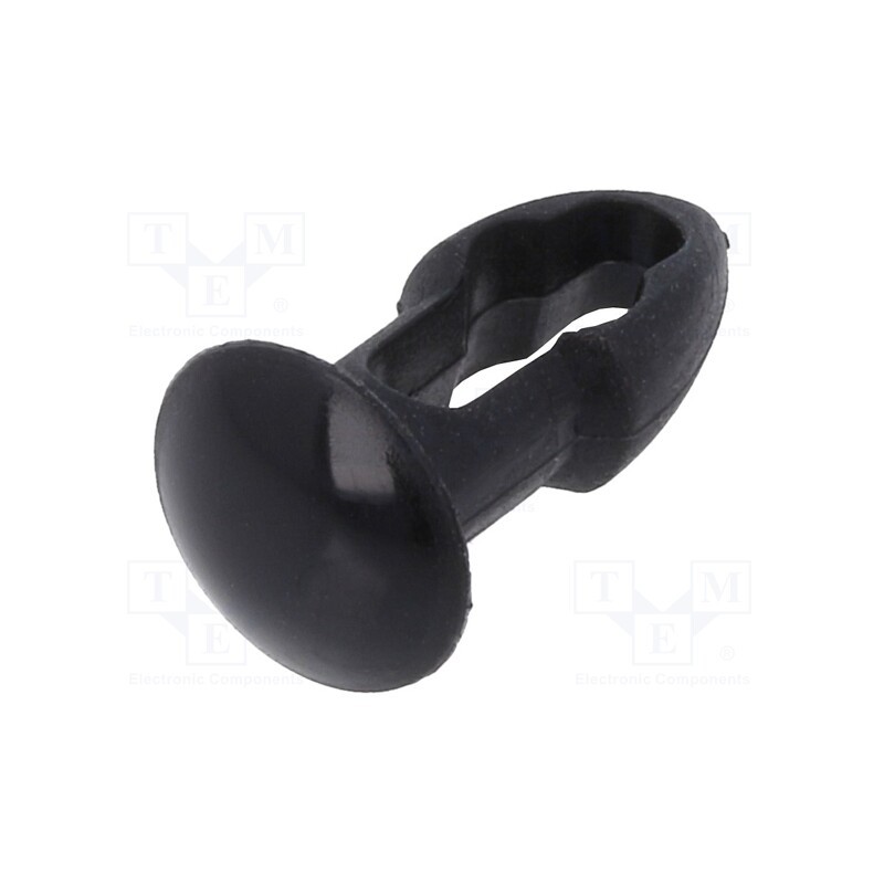 50 pcs : 3324 - Rivet, polyamide, Rivet diam: 4.8mm, L.rivet: 6.4mm, black, UL94V-2