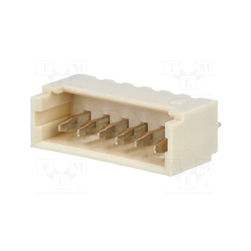 10 pcs : 530470610 - Socket, wire-board, male, PicoBlade™, 1.25mm, PIN: 6, THT, 1A, tinned