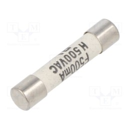 10 pcs : 8020.5065 - Fuse: fuse, quick blow, 0.5A, 500VAC, ceramic,cylindrical, SHF