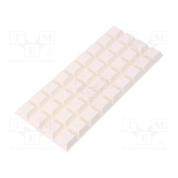 36 pcs : 7000029590 - Self-adhesive foot, H: 7.6mm, white, polyurethane, Bumpon