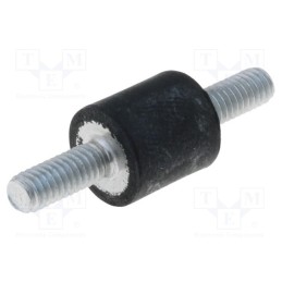 10 pcs : DVA.1-10-10-M4-10-55 - Vibration damper, M4, Ø: 10mm, rubber, L: 10mm, Thread len: 10mm