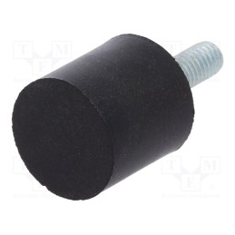 10 pcs : DVA.4-20-20-M6-18-55 - Vibroisolation foot, Ø: 20mm, H: 20mm, Shore hardness: 55±5, 302N