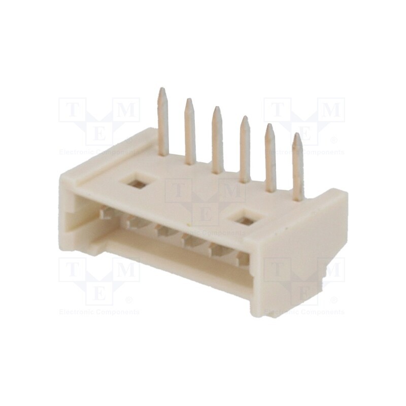 10 pcs : 530480610 - Socket, wire-board, male, PicoBlade™, 1.25mm, PIN: 6, THT, 1A, tinned