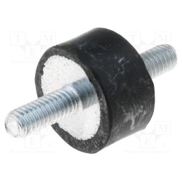 10 pcs : DVA.1-15-8-M4-10-55 - Vibration damper, M4, Ø: 15mm, rubber, L: 8mm, Thread len: 10mm, 230N