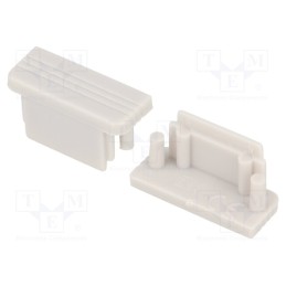 10 set : 70360022 -AS - Cap for LED profiles, grey, 2pcs, ABS, SURFACE10