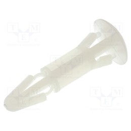 50 pcs : RS12 - Assembly stud, polyamide, L: 12mm, snap fastener, natural, UL94V-2
