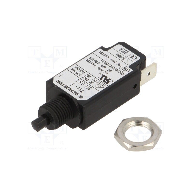 10 : 4400.0323 - Circuit breaker, Urated: 240VAC, 48VDC, 0.8A, SPST, Poles: 1, screw