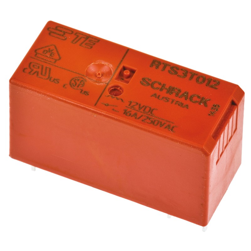 1 pcs - TE Connectivity SPNO PCB Mount Non-Latching Relay, 12V dc Coil 16 A
