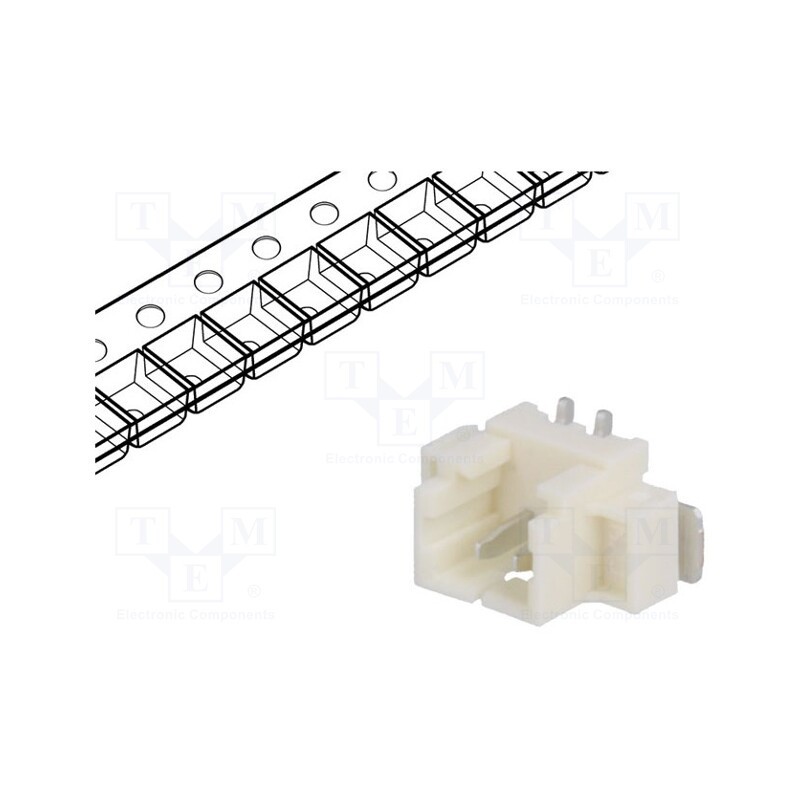 10 pcs : 533980271 - Socket, wire-board, male, PicoBlade™, 1.25mm, PIN: 2, SMT, 1A, tinned
