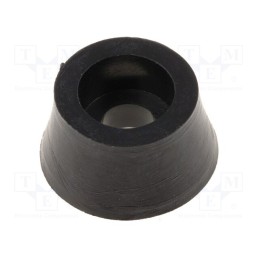 50 pcs : NF-009 - Foot, black, polyetylene, A: 11mm, B: 8.8mm, C: 6mm, E: 5.7mm, D: 3.5mm