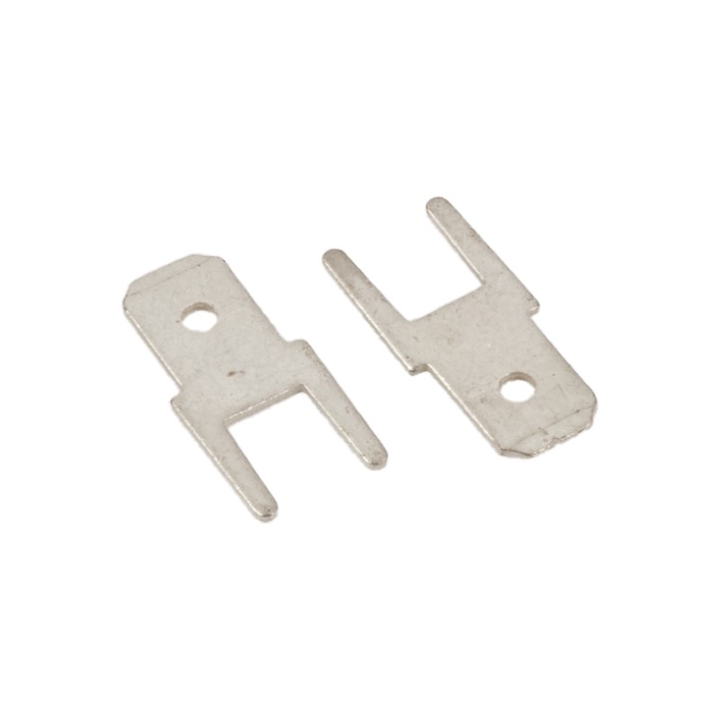 100 pcs - TE Connectivity FASTON .187 Uninsulated Male Spade Connector, PCB Tab, 4.75 x 0.81mm Tab Size