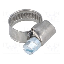 10 pcs : D4010 - Worm gear clamp, W: 9mm, Clamping: 10÷16mm, chrome steel AISI 430